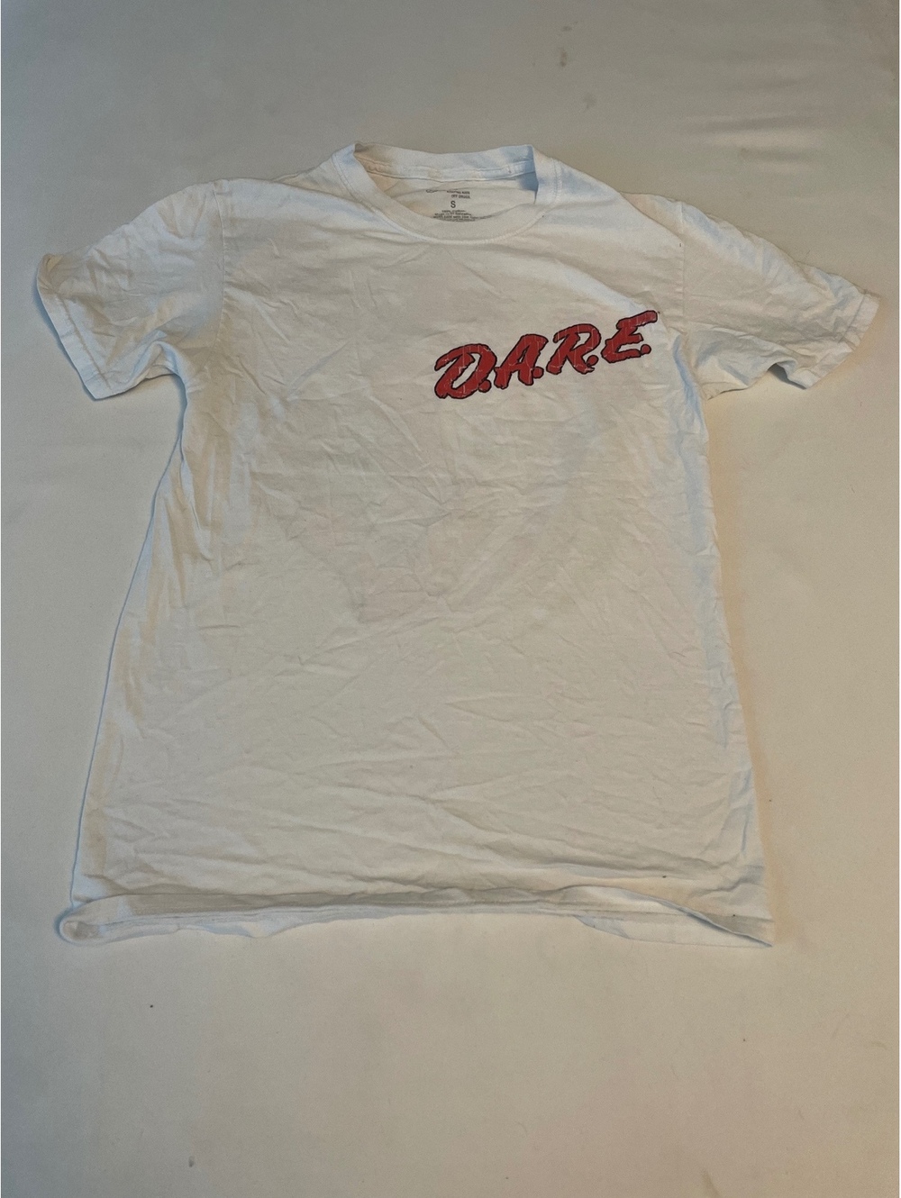 Vintage DARE White Cotton T-Shirt Size Small